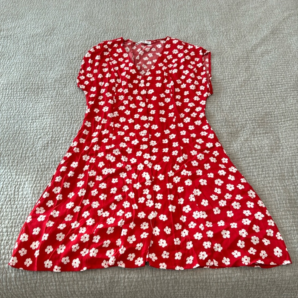MNG Basics red flower dress size 4